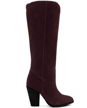 Rag & Co Great-Storm Suede Leather Calf Boots - Brown