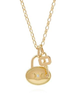 Cote Cache Côtê Caché Lock & Key Chain Necklace - Metallic
