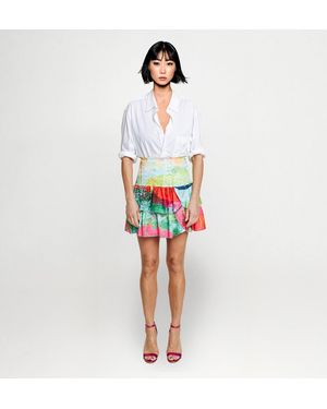 Maxjenny Smocked Ruffle Mini Skirt - Red