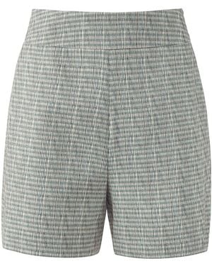 Elune Mode Tailored Check Shorts - Gray