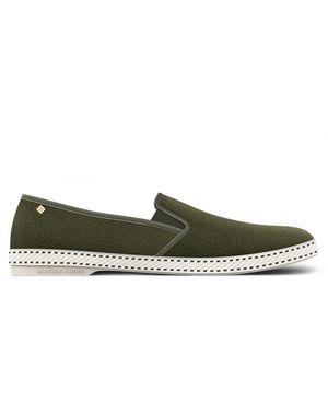 Rivieras Classic Cotton Canvas Slip-On Loafer With Laces - Green
