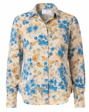 Franchetti Bond Ricciarda Pansies Classic Shirt - Blue