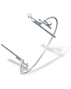Grosse Platinum & Crystal Open Bangle Bracelet, Series Starlight - Metallic