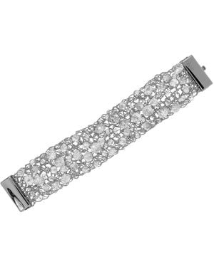 Lavish by Tricia Milaneze Neutrals Clear & Aurora Handmade Crochet Bracelet - Metallic