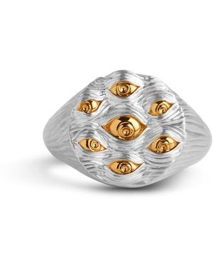 Kasun Eyes Of Many Signet Ring - Metallic