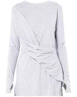 Metamorph Cotton Slim Fit Top With Thumbhole Sleeves - Blue