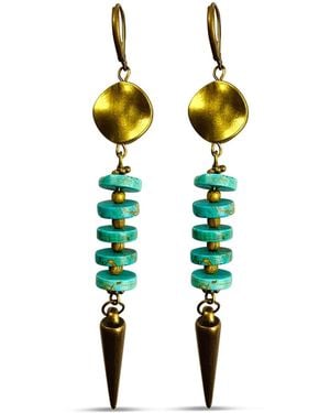 Bellus Domina Long Geometric Earrings - Black