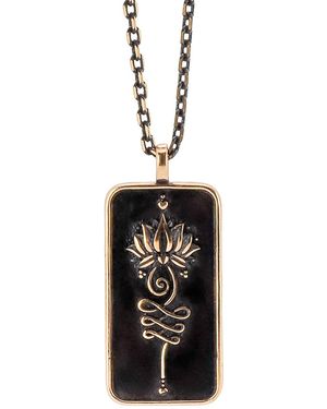 Ebru Jewelry Love Yourself Unalome Necklace - Black