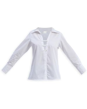 REISTOR Crisp Details Button-Down Shirt - White