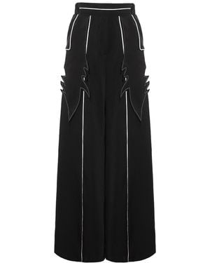 Julia Allert Elasticated Waist Pants With Contrast Piping - Black