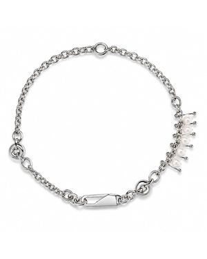 Kirei Purity Freshwater Pearl Chain Necklace - Metallic