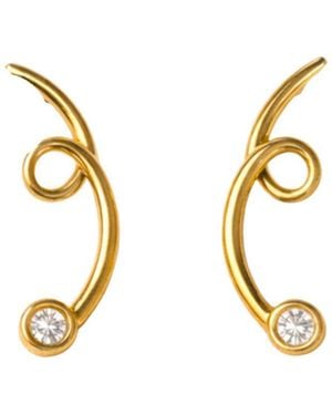 Lily Flo Jewellery Everything Kept Unfolding Diamond Earrings - Metallic