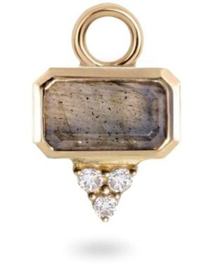 Zohreh Labradorite & Sapphire Earring Charm 9K - White