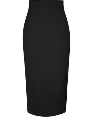 Tia Dorraine Magnetic Power High-Waist Pencil Midi Skirt - Black
