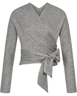 Marianna Déri Knitted Wrap Top - Grey