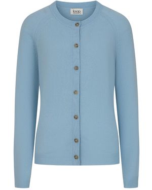 Loop Cashmere Featherweight Cardigan - Blue