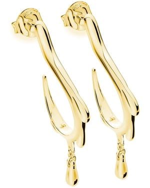 Lucy Quartermaine Dripping Hoop Earrings - Metallic