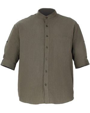 Smart and Joy Minimalist Mao Shirt - Grey