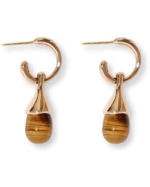 Gem Island Eye Of Tiger Rugia Earrings - White