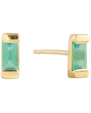 Beyjou Mini Baguette Earrings - Green