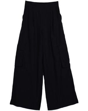 Vænn Baxter Wide Leg Pull On Cargo Pant - Black