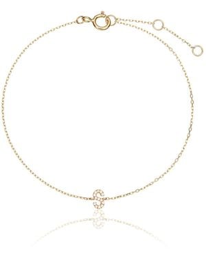 Lily & Roo Diamond Style Miniature Initial Letter Bracelet - Metallic