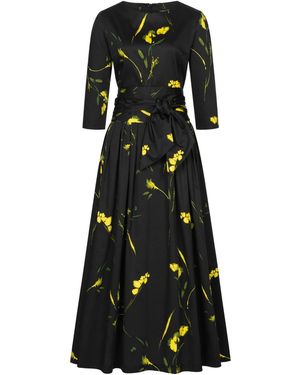 Marianna Déri Canola Blossom Print Maxi Dress - Black