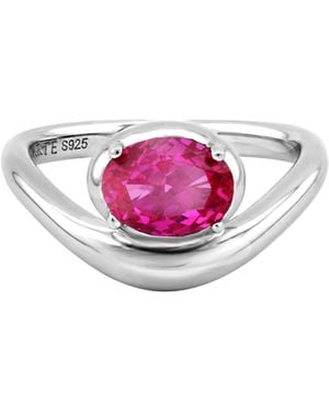Arte Madrid Sierra Contour Oval Solitaire Ring - Pink