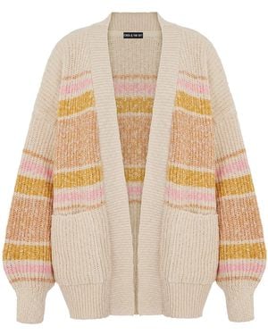Cara & The Sky Dani Recycled Cotton Chunky Balloon Sleeve Cardigan - Natural