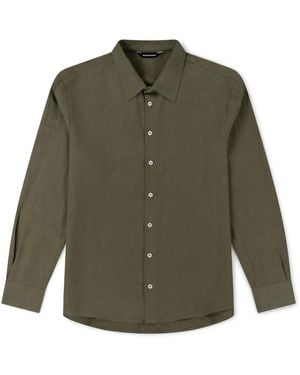 Marané Linen Blend Long Sleeve Shirt - Green