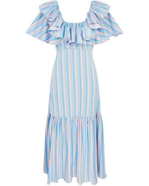 Lisa The Label La La Lady Peggy Lipton Dress Long - Blue