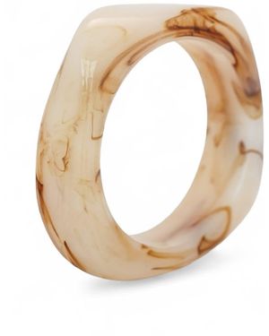 Miss Cecilia Neutrals Sculpted Square Bangle - White