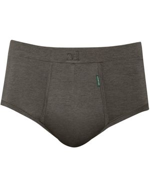 Zd - Zero Defects Saturno Fly Front Brief – Natural Comfort Soy Fibre - Grey