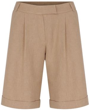 NAZLI CEREN Marde Shorts In Almond Buff - Natural