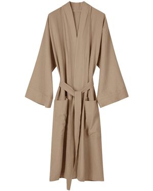 Tamiko Nami Organic Cotton Kimono Robe Stone - Natural