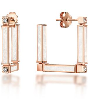C|Nd|N by Candan Balto Megaron & Mother Of Pearl Square Earrings - White