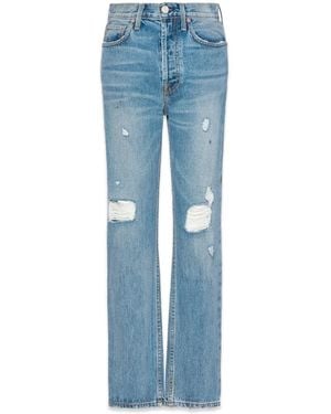 NOEND Astoria High Rise Straight Crop Denim - Blue