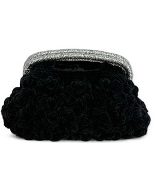 Springmoonatelier Velvet Hand-Knitted Designer Bag – Elegant, Soft, And Unique - Black