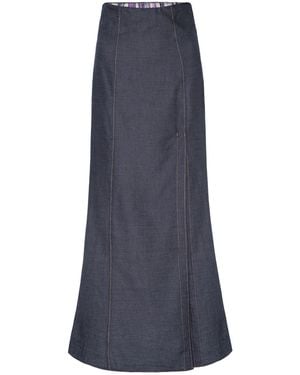LAHIVE Joni Long Denim Skirt - Blue