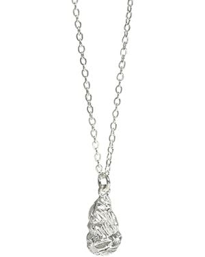 Janus Edinburgh Stalaktos Textured Organic Teardrop Necklace - Metallic