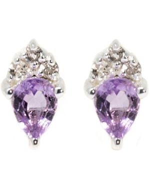 NASI SILVER Pear Atarah Studs- Amethyst & Topaz - Purple