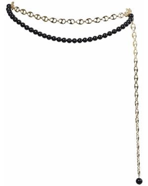 A'miss Onyx Jewelry Belt - White