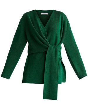 Paisie Wrap Side Tie Knit Jumper - Green