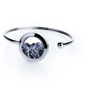 My Little Nature Handmade Snowflake Obsidian Crystal Cuff Bracelet – Stainless Steel Jewellery For Protection & Balance - Blue