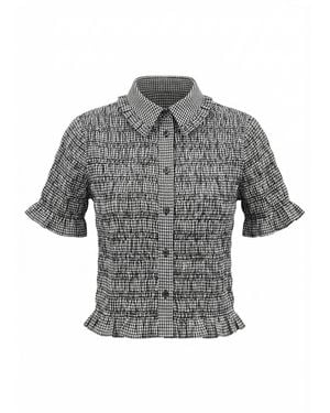 Nooki Design Astrid Gingham Blouse - Gray