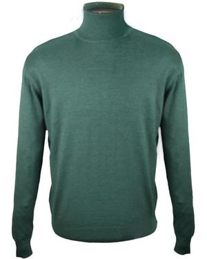 DAVID WEJ Harry Wool Roll Neck Jumper – - Green