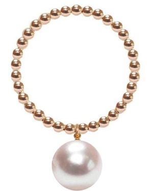 Ora Pearls Gold Orb Ring White Pearl - Metallic