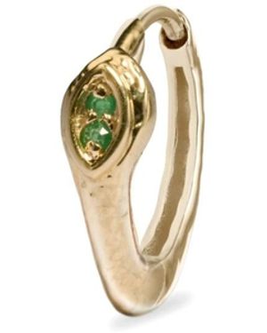 Zohreh Emerald Snake Huggie 9K - Metallic