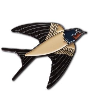 Make Heads Turn Neutrals Enamel Pin Barn Swallow - Black