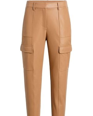 Commando Neutrals Faux Leather Cropped Cargo Trouser, Camel Slg102 - Natural